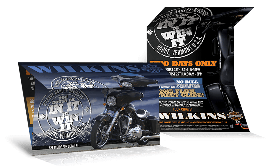 broken spoke folded invite mailer