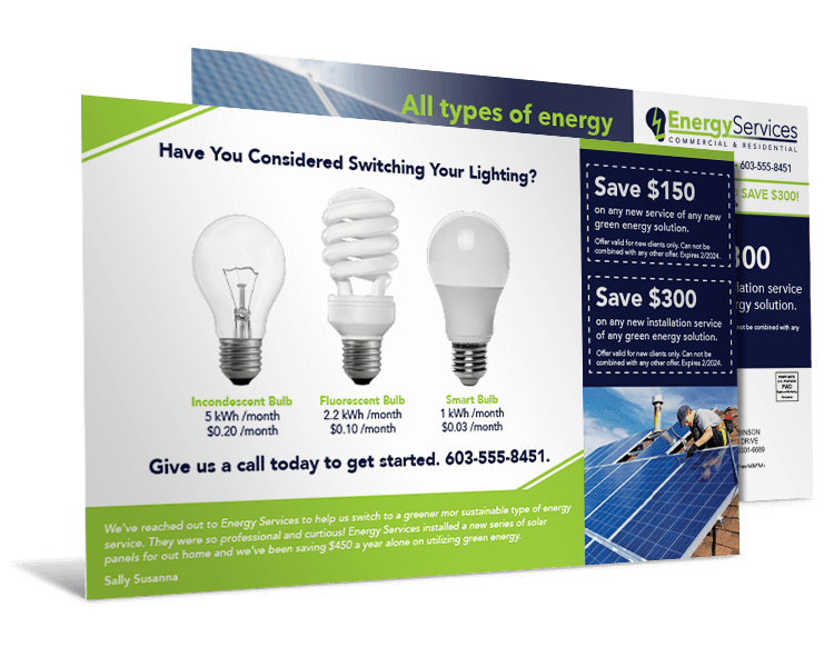 energy services direct marketing mailer