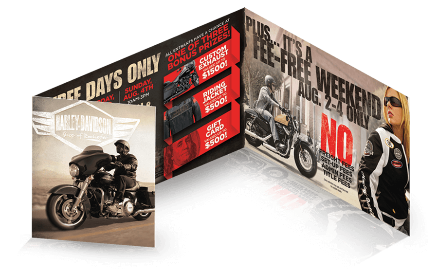 side car extended gate fold mailer