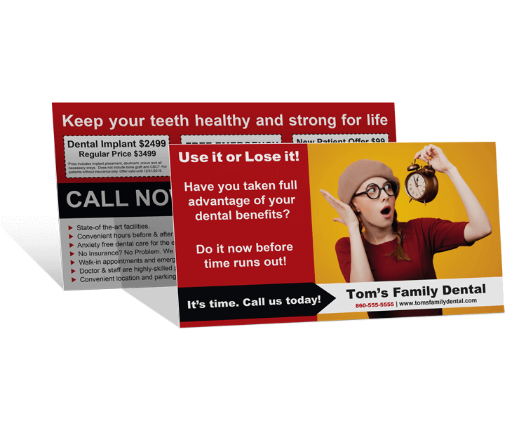 Toms Family Dental direct mail campaign