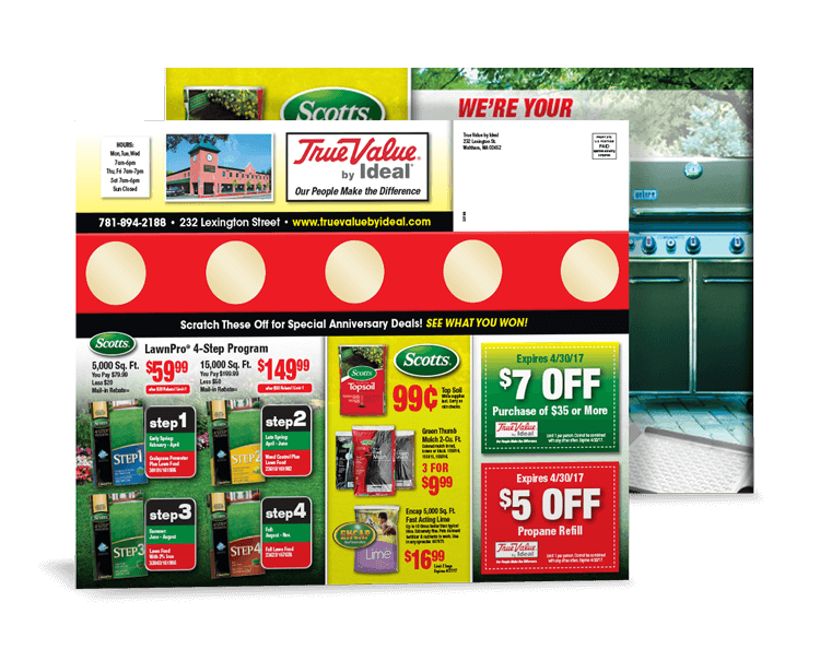 True value scratch off monster mailer