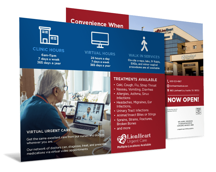 urgent care industry direct mailer 11x14