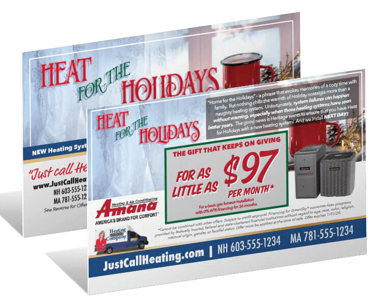 heritage hvac heating industry mailer