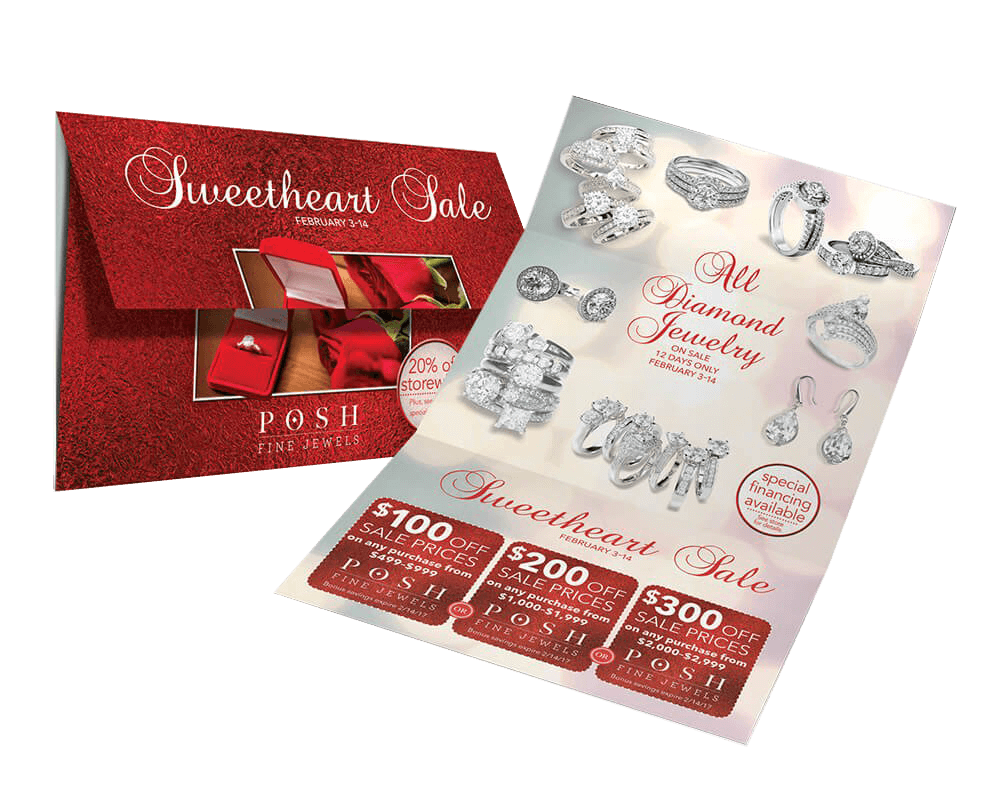 vertical jewelry direct mail tri-fold