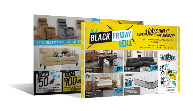 black friday sale direct mail example