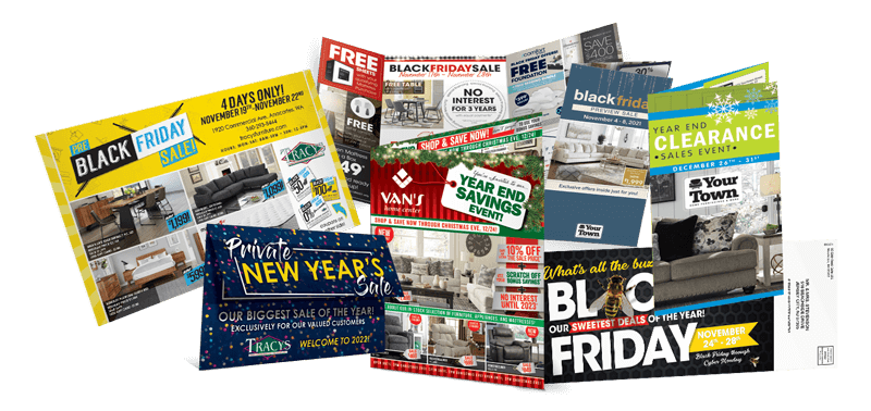 holiday sale direct mailer example