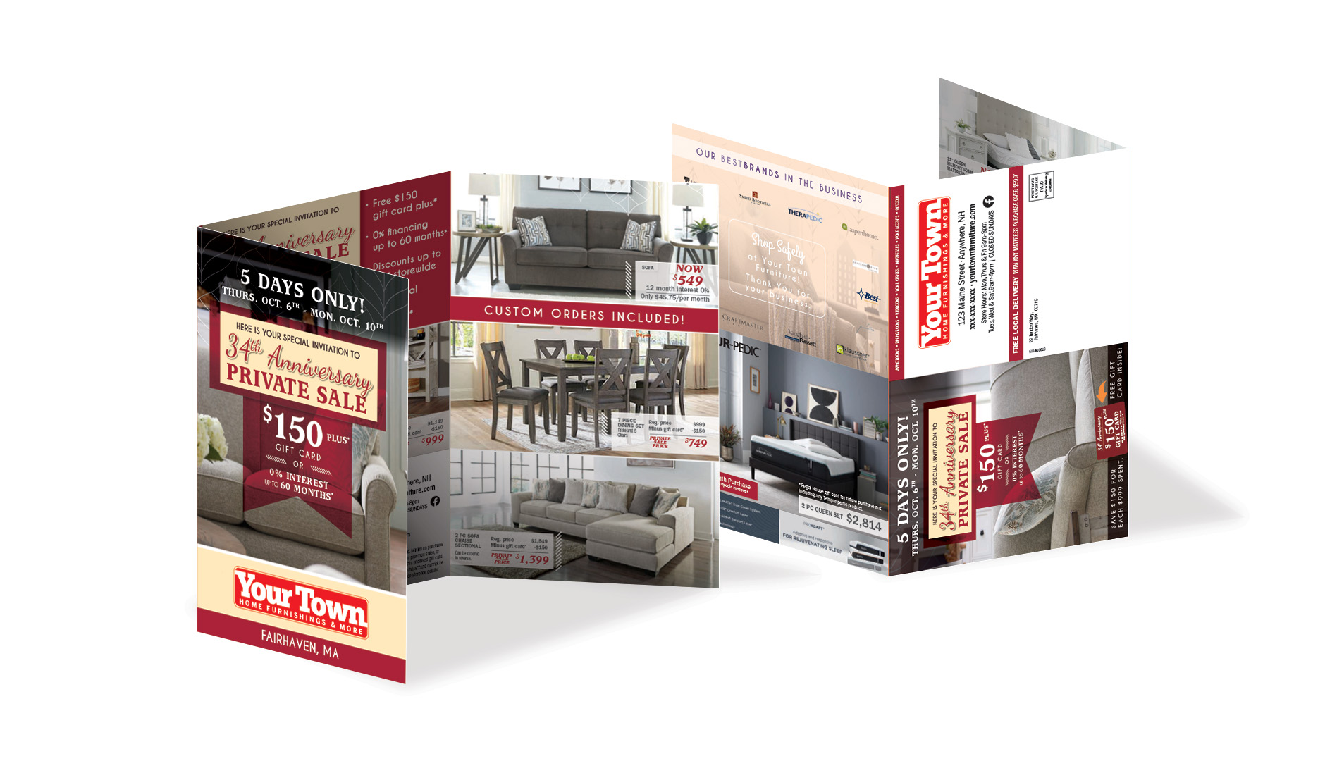 Anniversary Tri-Fold direct mailer design for SMC Furniture