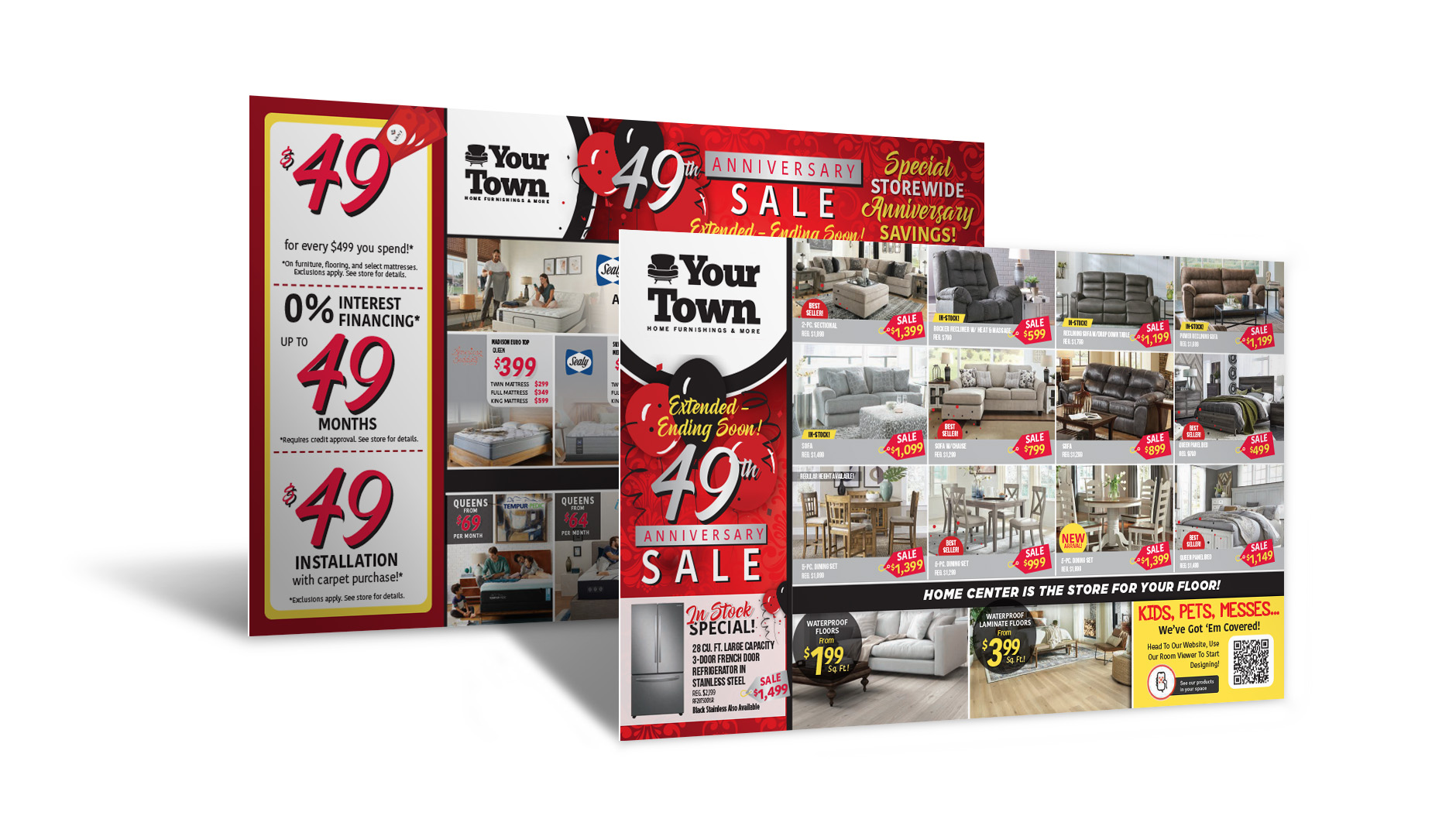 Anniversary monster direct mailer design for SMC Furniture