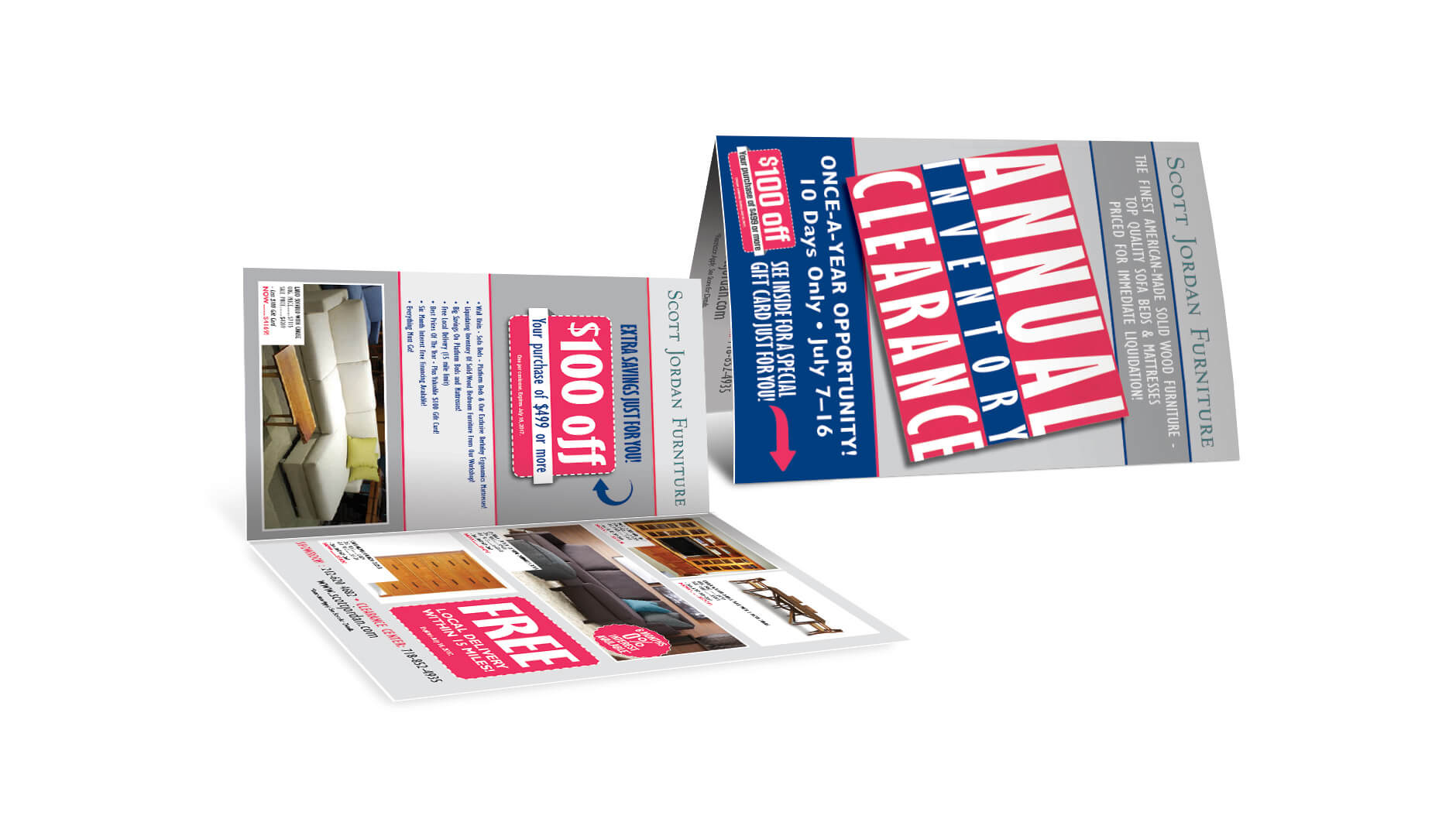 Clearance Half Fold direct mailer design for SMC Furniture