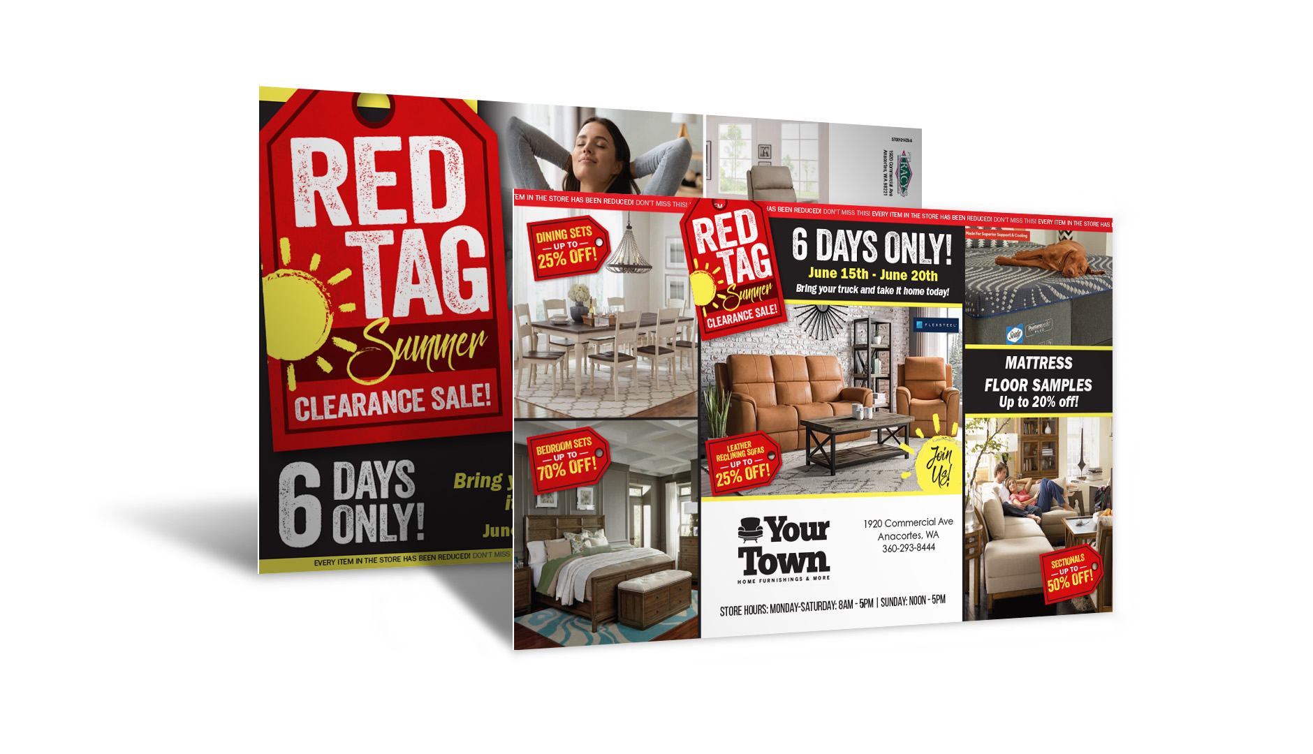 Clearance monster direct mailer design for SMC Furniture