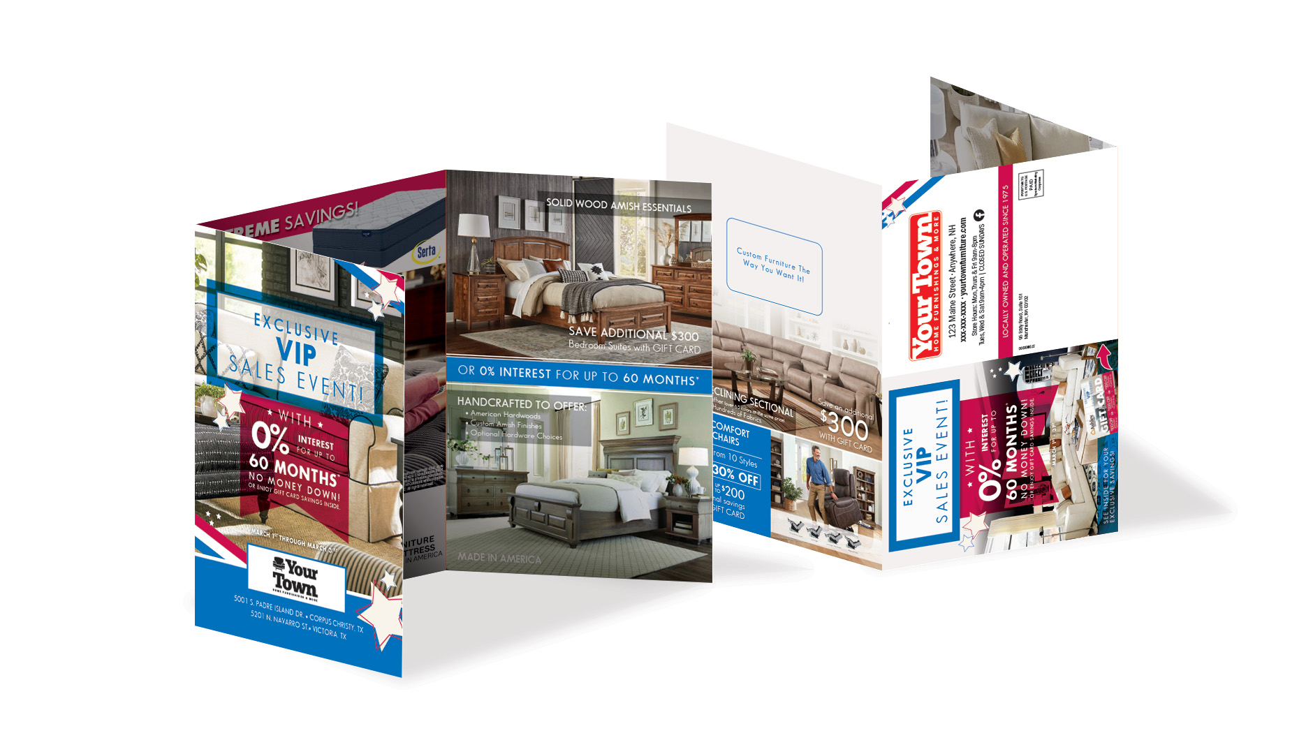Customer Appreciation Tri-Fold direct mailer design for Ashley Furniture