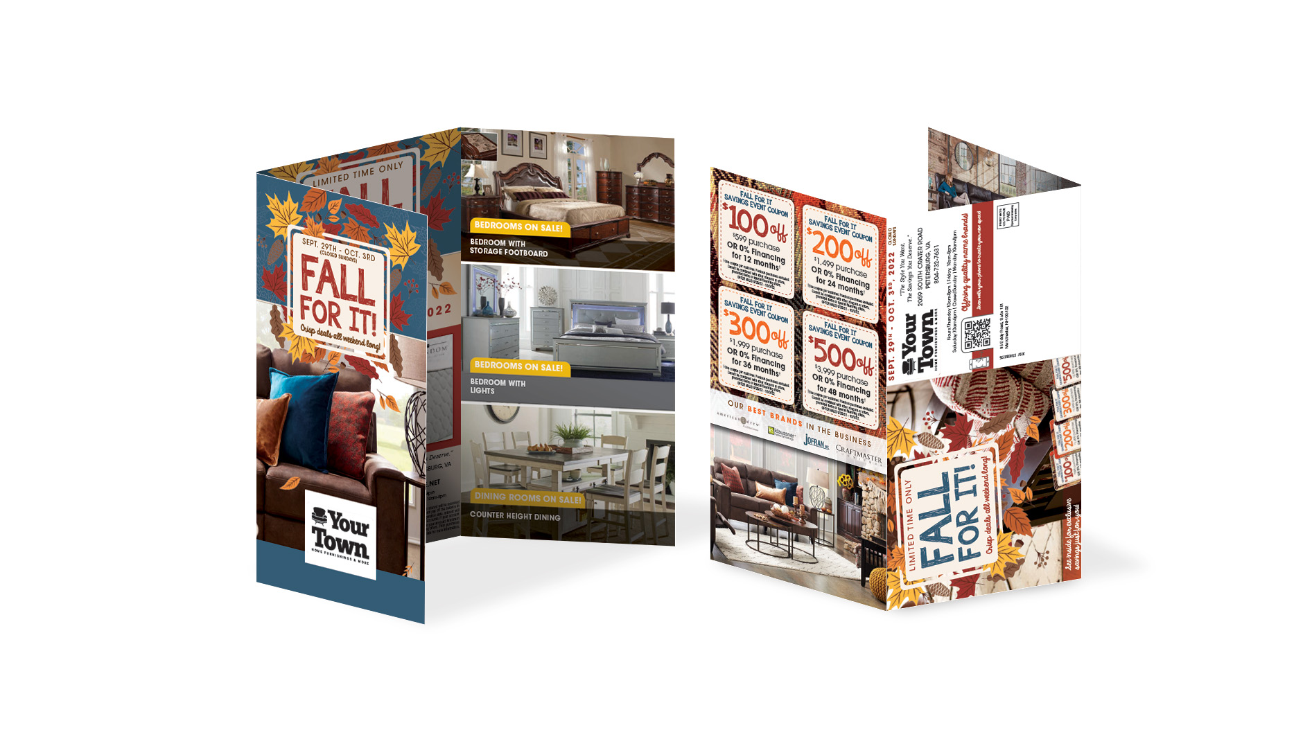 Fall Tri-Fold direct mailer design for SMC Furniture