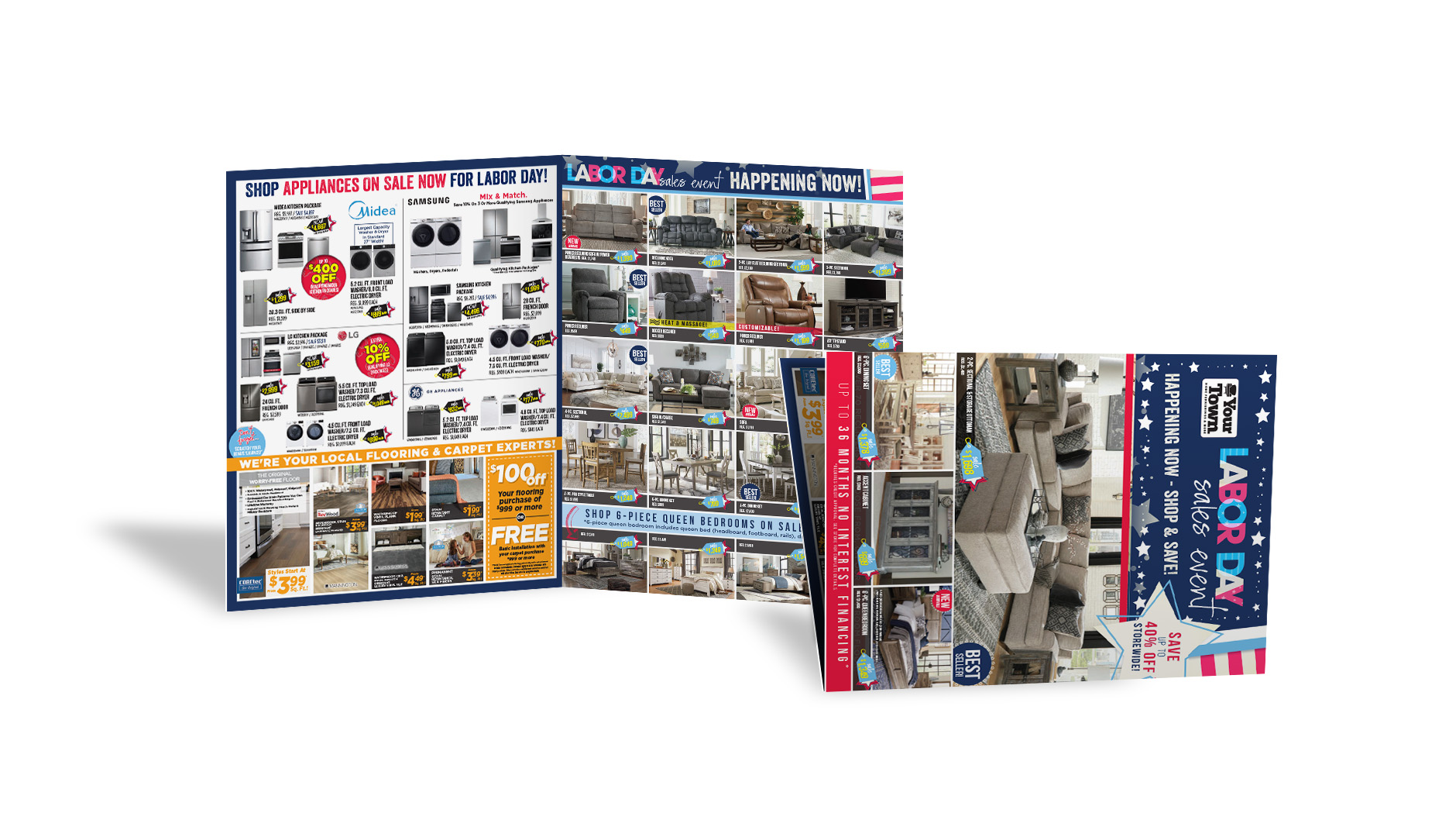 Labor Day Half Fold direct mailer design for SMC Furniture
