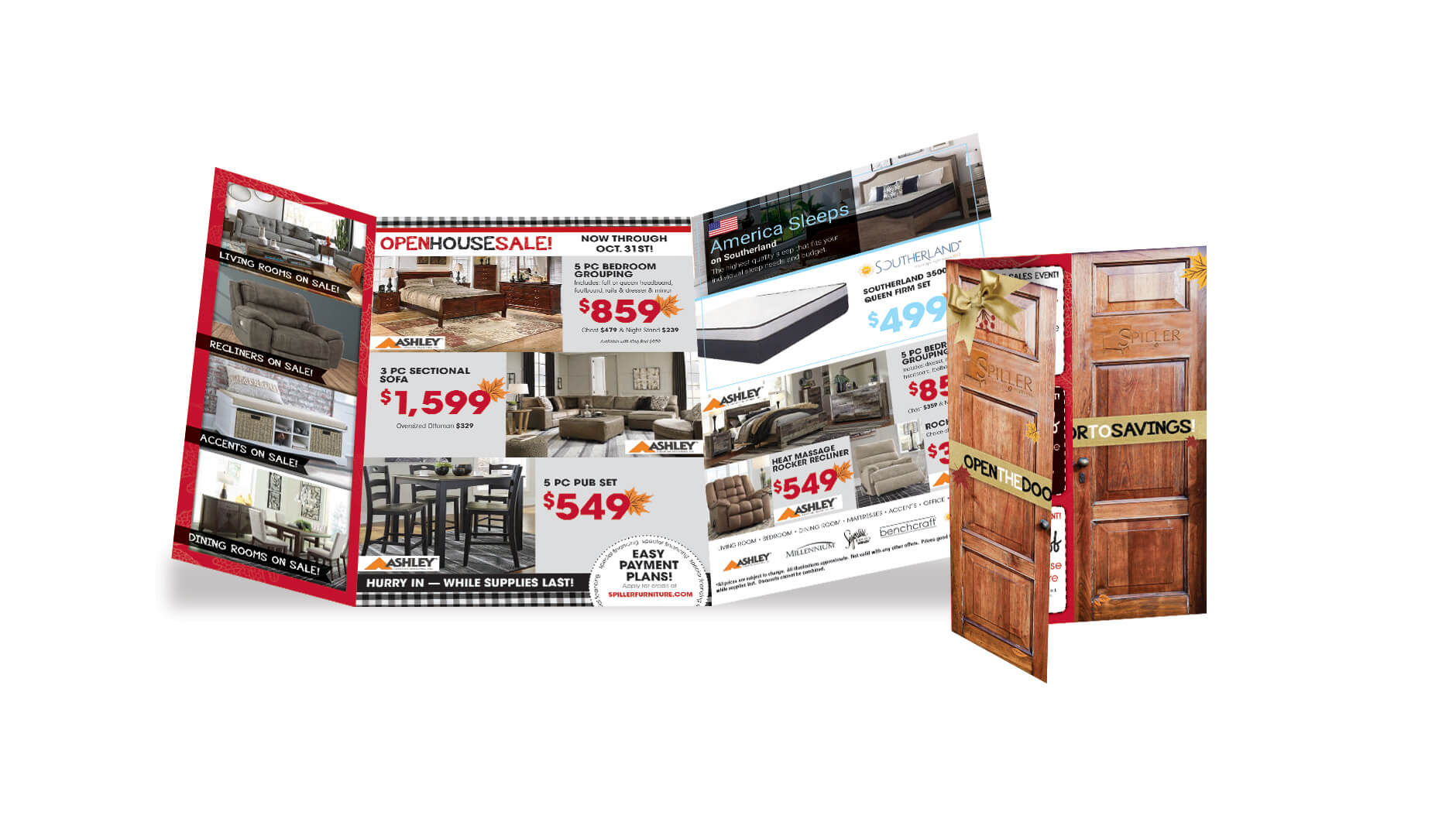 New Mover Door direct mailer design for SMC Furniture