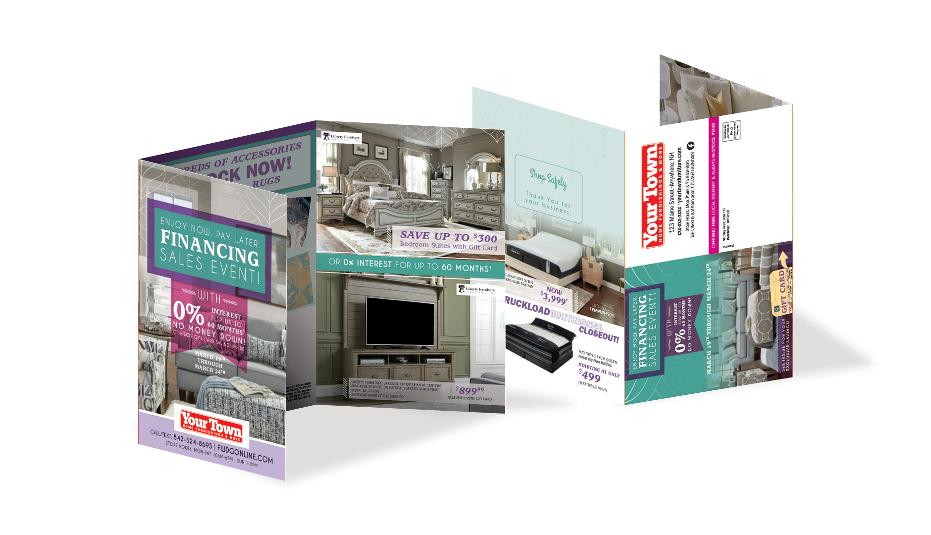 Spring Tri-Fold direct mailer design for SMC Furniture