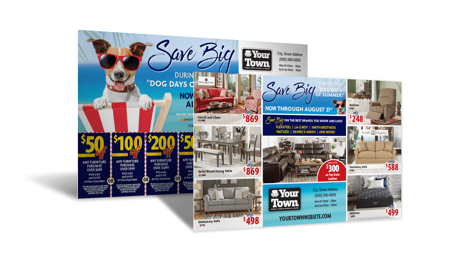 Summer Monster direct mailer design for SMC Furniture