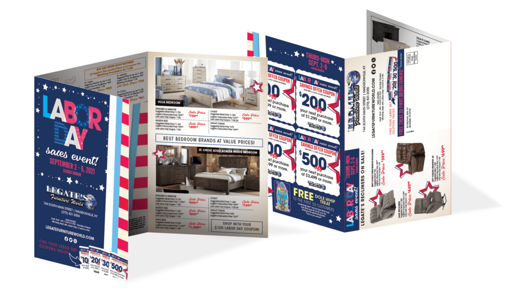 Labor Day Tri-Fold direct mailer design