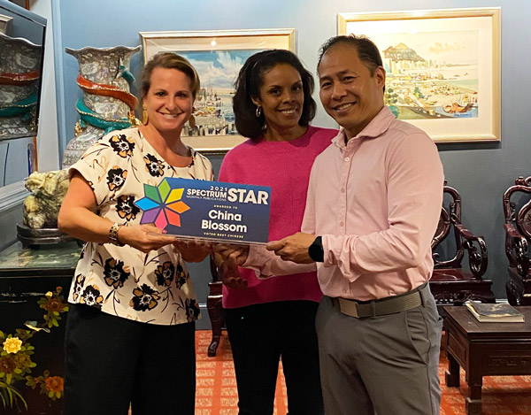 China Blossom testimonail with Spectrum Monthly Star Award
