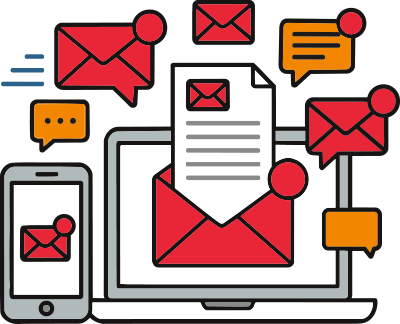 email devices icon red