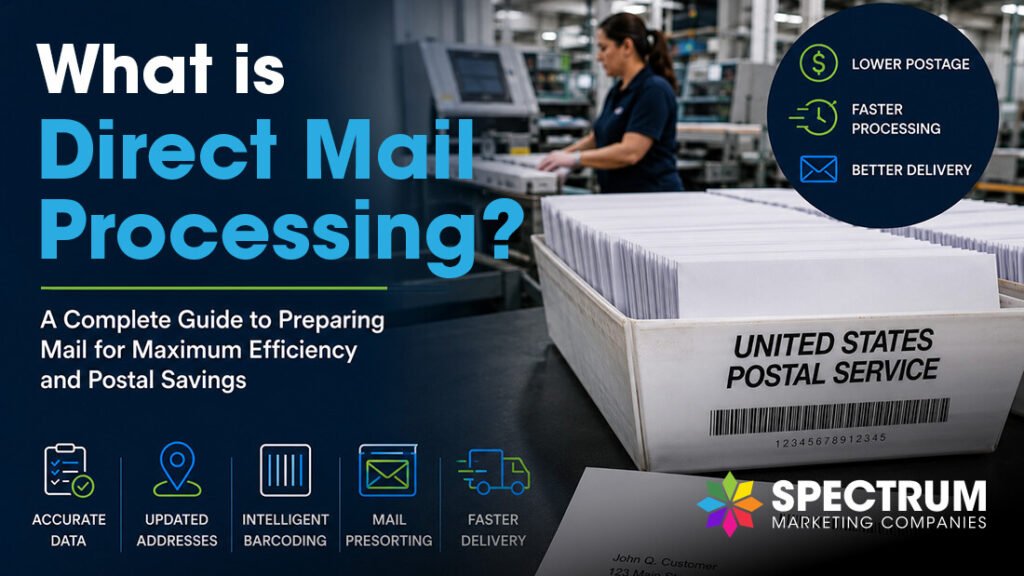 Descriptive direct mail processing graphic
