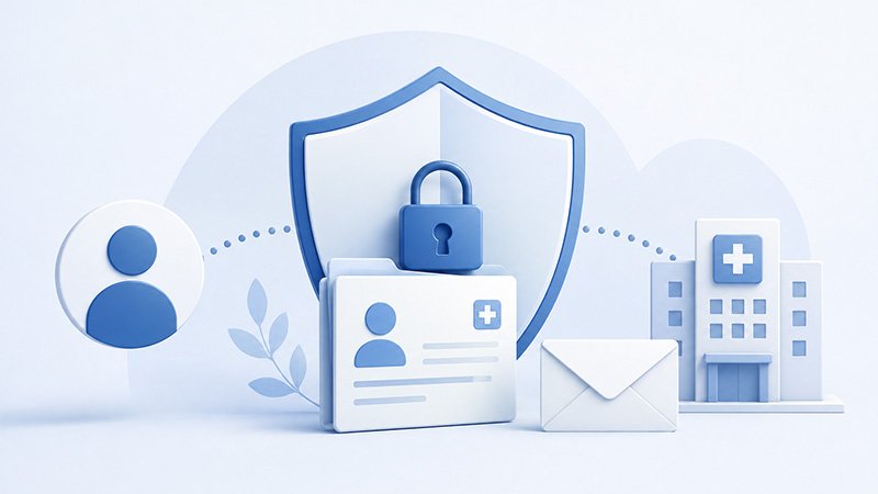 illustration showing protected patient data