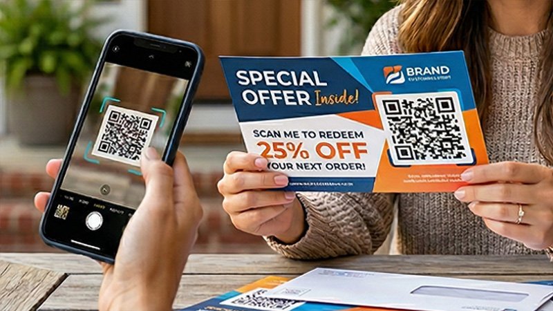 Qr code on a mailer