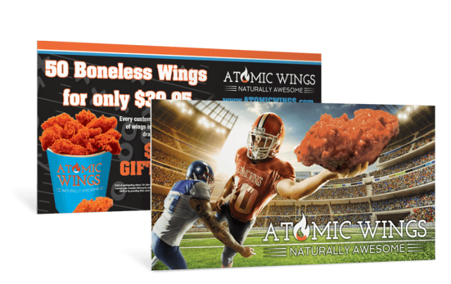 Atomic Wings Direct Mail Postcard